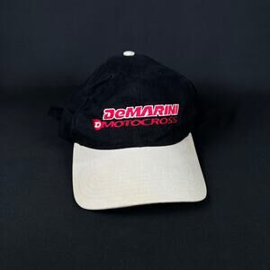 team DeMarini Motocross l black cap hat vintage snapback